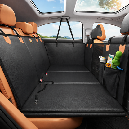 “SafePaws™ Achterbankbeschermer voor honden – veilig reizen zonder vieze autostoelen