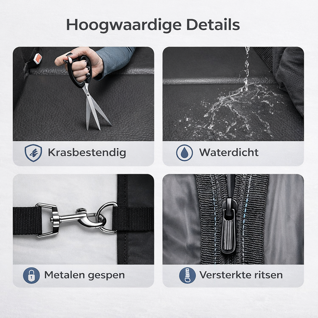 “SafePaws™ Achterbankbeschermer voor honden – veilig reizen zonder vieze autostoelen